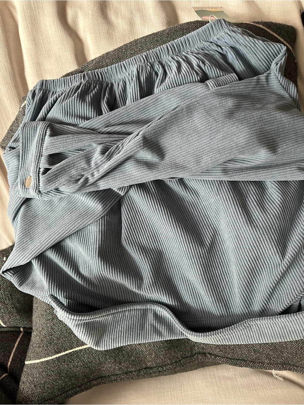 HALARA Light Blue Ribbed Snap-Front Jacket - Picture 4 of 4
